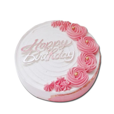 "Round shape strawberry cake - 1kg - Click here to View more details about this Product